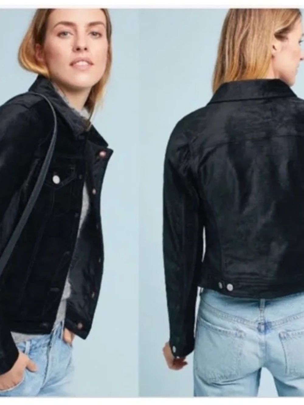 Anthropologie Pilcro and the Letterpress Classic Velvet Jacket - Black Size S